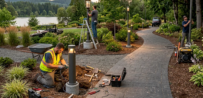 Landscape Post, Pole, and Bollard Lighting Installation in Plant City